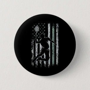 Badminton Retro Usa Flag Shuttle 4th Of July Badmi 6 Cm Round Badge