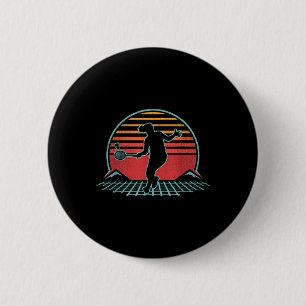 Badminton Retro Vintage 70s 80s Style Player Gift 6 Cm Round Badge