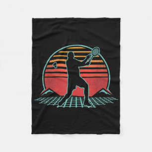Badminton Retro Vintage 70s 80s Style Player Gift Fleece Blanket