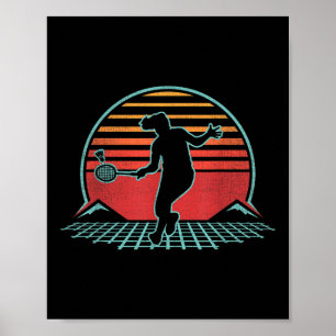 Badminton Retro Vintage 70s 80s Style Player Gift  Poster