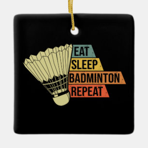 Badminton Retro Vintage Ceramic Ornament