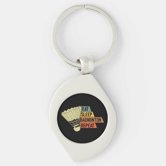 Badminton Retro Vintage Key Ring (Front)