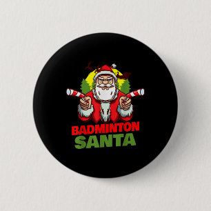 Badminton Santa Claus Christmas Holiday - Badminto 6 Cm Round Badge
