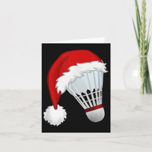Badminton Santa Hat Sports Christmas Card