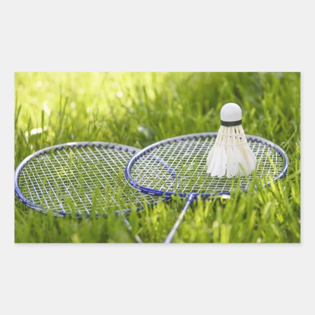 Badminton Set to Go Rectangular Sticker (Front)