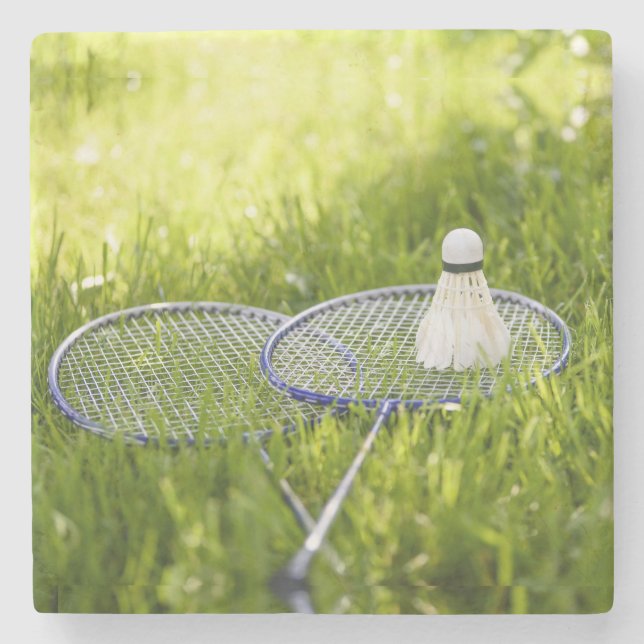 Badminton Set to Go Stone Coaster (Front)