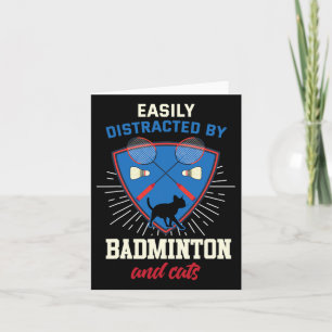 Badminton Shirt Funny Cat Lover Badminton Player G Card
