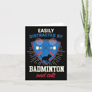 Badminton Shirt Funny Cat Lover Badminton Player G Card