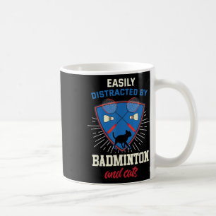 Badminton Shirt Funny Cat Lover Badminton Player G Coffee Mug