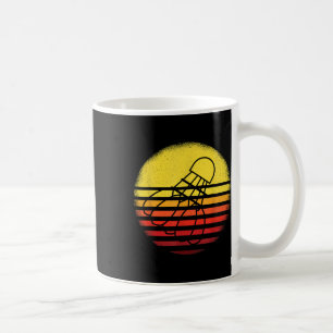 Badminton Shirt Vintage Sunset Retro Badminton Pla Coffee Mug