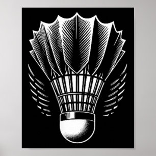 Badminton Shuttle Badminton Lover Minimalist Poster