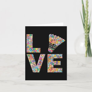Badminton Shuttle Ball Love Flowers Card