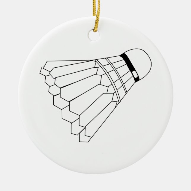 Badminton Shuttle Ceramic Tree Decoration (Front)