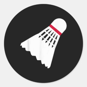 Badminton Shuttle Classic Round Sticker