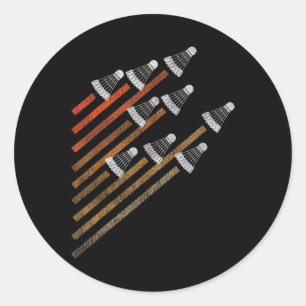 Badminton Shuttle Classic Round Sticker