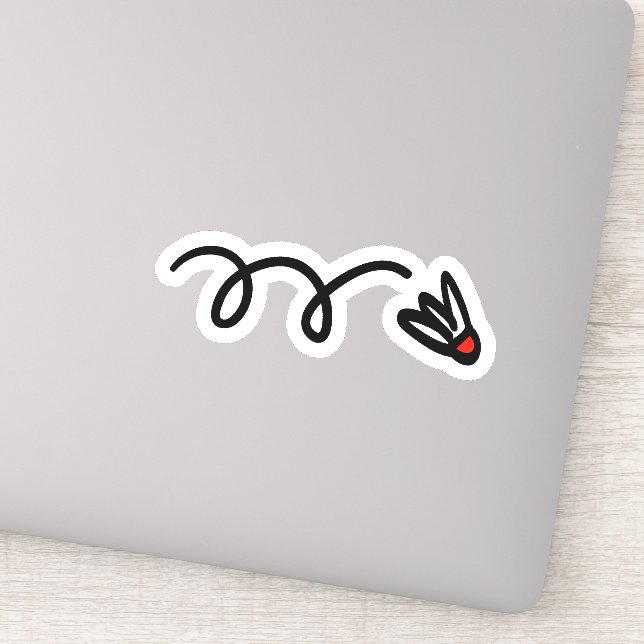 Badminton shuttle contour vinyl sticker (Detail)
