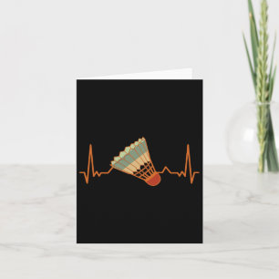 Badminton Shuttle Court Game Sport Heartbeat Badmi Card
