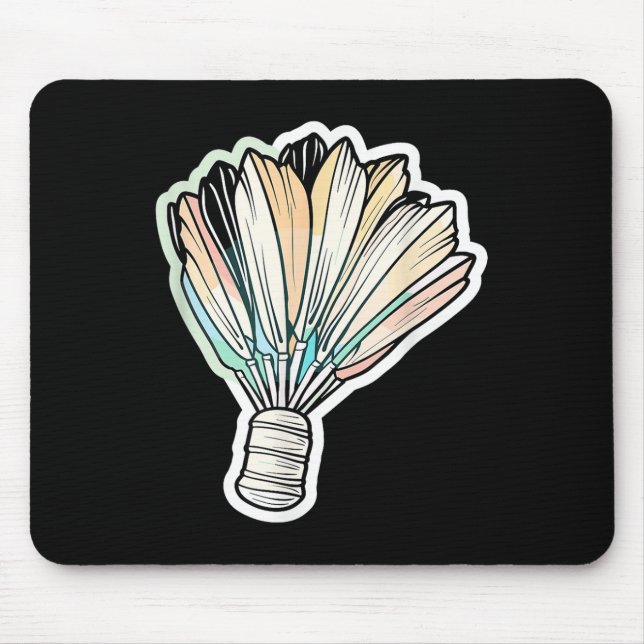 Badminton Shuttle Drawing Badmintonist  Mouse Mat (Front)
