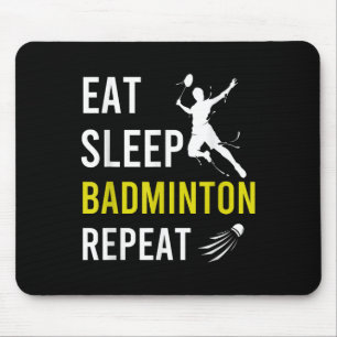 Badminton Shuttle Eat Sleep Repeat Badminton Coach Mouse Mat