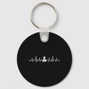 Badminton Shuttle Heartbeat Cool Design For Women Key Ring