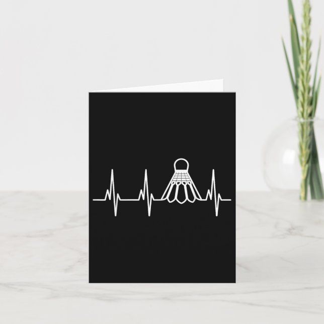 Badminton Shuttle Heartbeats  Card (Front)