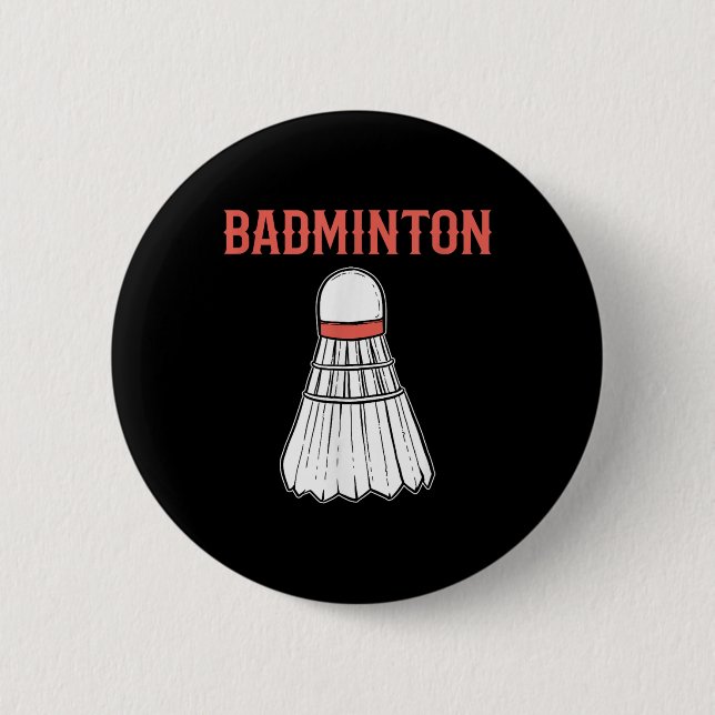 Badminton Shuttle Iconic Fun Design  6 Cm Round Badge (Front)