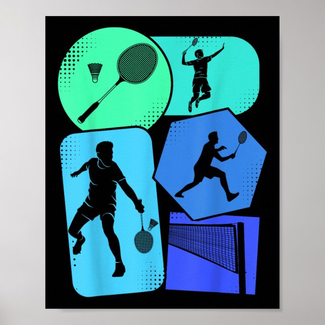 Badminton Shuttle Kids Boys Youth Men  Poster (Front)