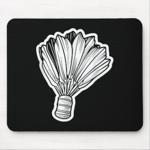 Badminton Shuttle Line Art Mouse Mat
