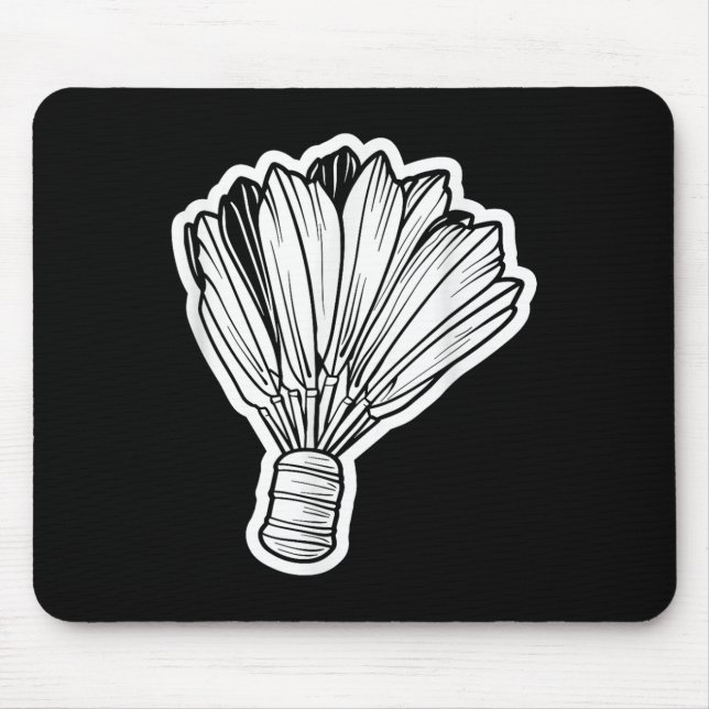 Badminton Shuttle Line Art  Mouse Mat (Front)