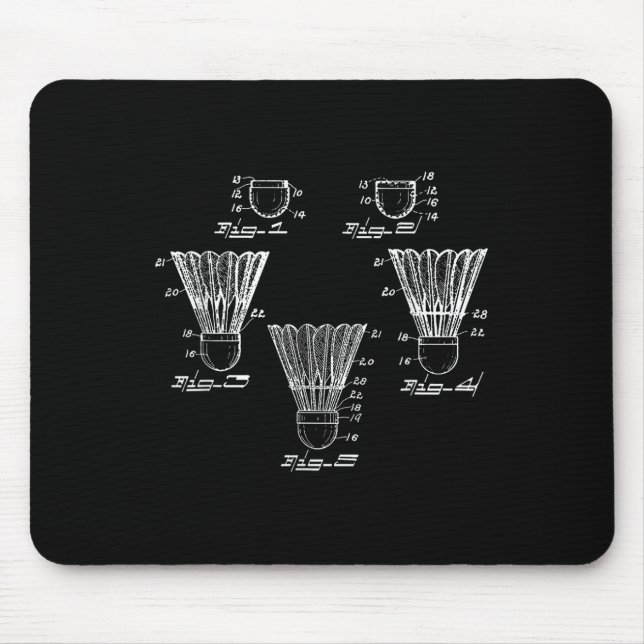 Badminton Shuttle Patent Blueprint  Mouse Mat (Front)