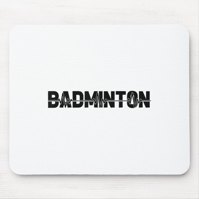 Badminton Shuttle Player - Team Racquet Ekg Heartb Mouse Mat (Front)