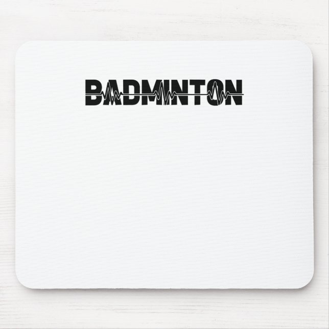 Badminton Shuttle Player - Team Racquet Ekg Heartb Mouse Mat (Front)
