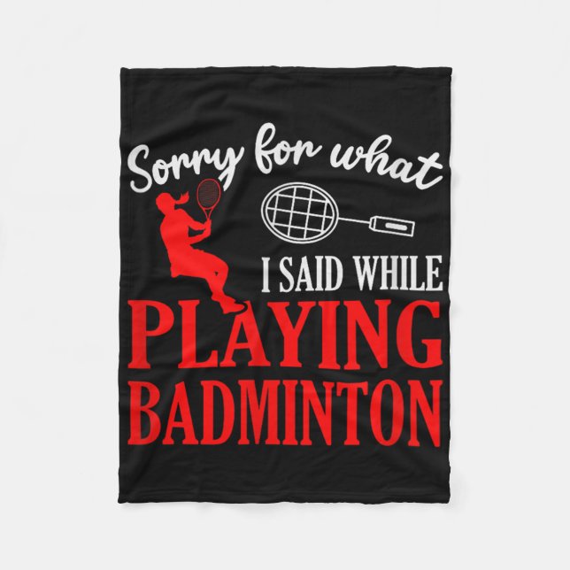 Badminton Shuttle Racket Badminton Player 1  Fleece Blanket (Front)