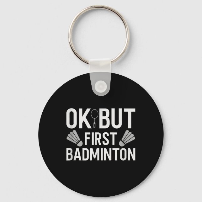 Badminton Shuttle Racket Badminton Player 2  Key Ring (Front)