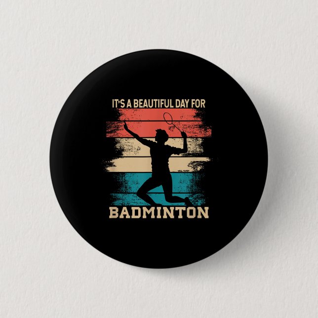 Badminton Shuttle Racket Badminton Player  6 Cm Round Badge (Front)