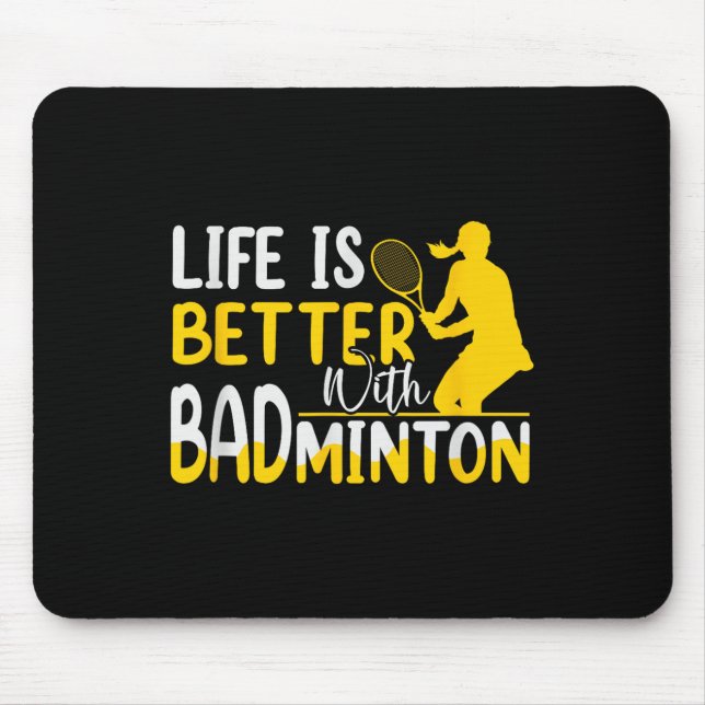 Badminton Shuttle Racket Badminton Player _8  Mouse Mat (Front)
