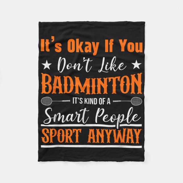 Badminton Shuttle Racket Badminton Player  Fleece Blanket (Front)