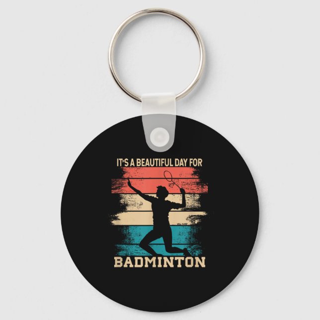 Badminton Shuttle Racket Badminton Player  Key Ring (Front)