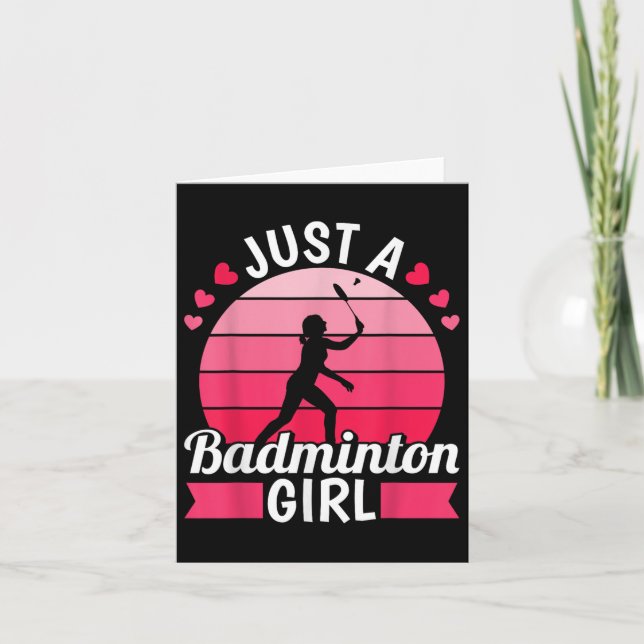 Badminton Shuttle Racket - Racquet Just A Badminto Card (Front)