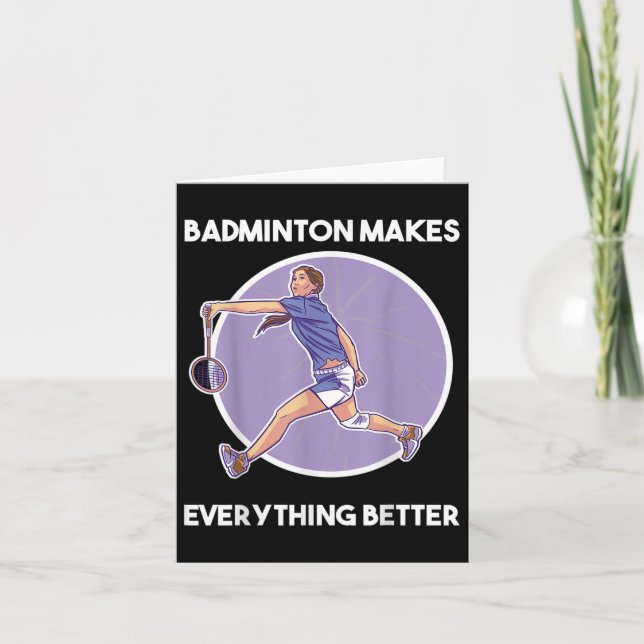 Badminton Shuttle Saying  Card (Front)