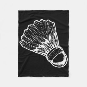 Badminton Shuttle Sketch Badmintonist Fleece Blanket