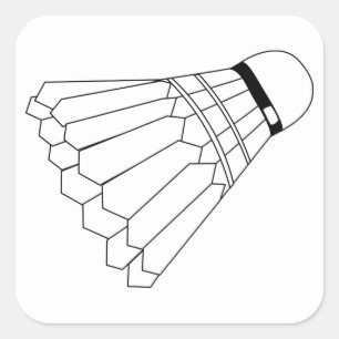 Badminton Shuttle Square Sticker