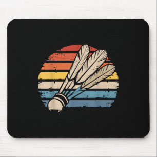 Badminton Shuttle Sunset Distressed Funny Shuttle Mouse Mat