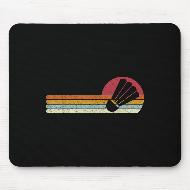Badminton Shuttle Sunset Distressed  Mouse Mat (Front)