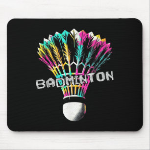 Badminton Shuttle - Vintage Colourful Badminton Lo Mouse Mat
