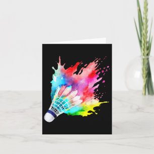 Badminton Shuttle Watercolor Player Gift Artistic Card