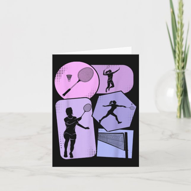 Badminton Shuttle Women Girls  Card (Front)