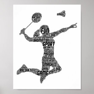 Badminton Shuttle Women Girls Poster