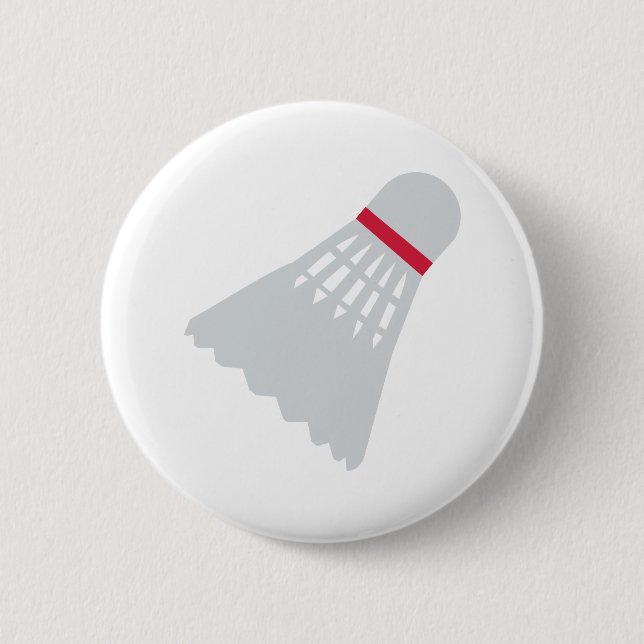 Badminton Shuttlecock 6 Cm Round Badge (Front)