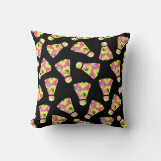 Badminton Shuttlecock Art Colourful pattern gift Cushion